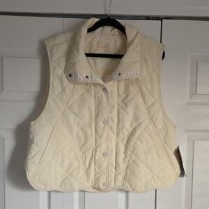 NWT FP Movement -  Quinn Quilted Puffer Vest in Ivory